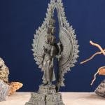 Vintage Bronze Avalokiteshvara - Indonesian Handcrafted Sculpture 17"